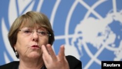 联合国人权事务高级专员巴切莱特2018年在日内瓦总部讲话