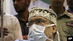 Abdelbasset al-Megrahi, who was found guilty of the 1988 Lockerbie bombing, in the Tripoli international hospital, 09 Sep 2010