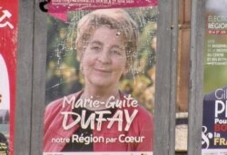 Leftist incumbent Marie-Guite Dufay of the Bourgogne-Franche-Compte region is ahead in the first round of French regional elections. (Lisa Bryant/VOA)