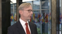 FILE - U.S. Special Representative for Iran Brian Hook speaks to VOA Persian at the State Department, Nov. 18, 2019.
