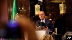 FILE - Saudi Arabia's foreign minister, Adel al-Jubeir, is seen holding a press conference in a Dec. 15, 2015, photo.