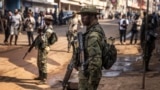 (FILE) Members of the M23 movement patrol the streets following the takeover of Bukavu on February 20, 2025.
