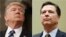 FILE PHOTO: A combination photo shows U.S. President Donald Trump, left, in the House of Representatives in Washington, U.S., on February 28, 2017, and FBI Director James Comey in Washington on July 7, 2016. 