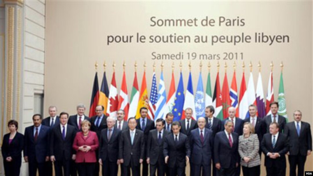 KTT darurat membahas tindakan militer atas Libya di Istana Elysee, Paris, Sabtu (19/3).