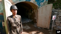지난 2018년 5월 북한이 공개한 풍계리 핵실험장 북쪽갱도 입구.