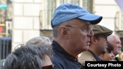 Павел Литвинов на демонстрации в поддержку Надежды Савченко в Нью-Йорке