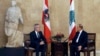 Lebanese President Michel Aoun, right, meets with his Austrian counterpart Alexander Van Der Bellen, at the Presidential Palace in Baabda, east of Beirut, Lebanon, Tuesday, Dec. 11, 2018.