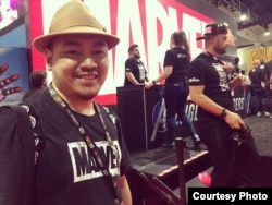 Ario Anindito saat berada di booth Marvel di San Diego Comic-Con 2019 (dok: Ario Anindito)