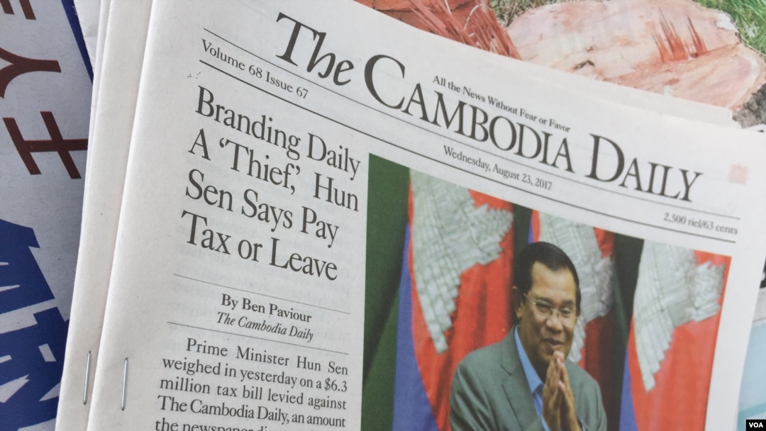 Tờ Cambodia Daily bị buộc phải đóng cửa sau khi được yêu cầu trả khoản thuế nhiều triệu đôla.