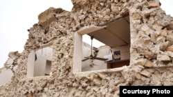 Destruction near the city of Bushehr, Iran, after a 6.1 magnitude earthquake struck on April 9, 2012.