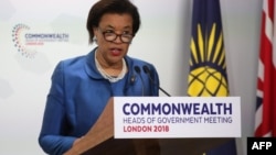 Patricia Scotland, ecrétaire général du Commonwealth, à Londres, le 20 avril 2018.