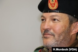 Abdul Basset Marwan, commander of the Tripoli Military Area, says he had high hopes for peace talks before the assault on Tripoli began in early last month. He spoke April 29, 2019, in Tripoli, Libya
