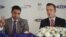Special Assistant to Pakistani Prime Minister for Overseas Zulfi Bukhari (L) gestures as he sits along with Robert Williams, British Airways head of Sales for Asia Pacific and the Middle East during a press conference in Islamabad, Dec. 18, 2018. 