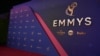 Signage is seen for the 76th Primetime Emmy Awards at the Peacock Theater in Los Angeles,Sept. 15, 2024. (Photo by Richard Shotwell/Invision/AP)