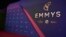 Signage is seen for the 76th Primetime Emmy Awards at the Peacock Theater in Los Angeles,Sept. 15, 2024. (Photo by Richard Shotwell/Invision/AP)