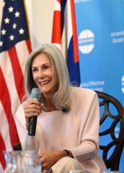 Retired Ambassador Vicki J. Huddleston, pictured at Meridian International Center in Washington, D.C., June 9, 2016. (Joyce N. Boghosian photo)