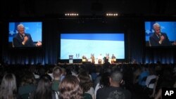 President Bill Clinton addresses the audience at the opening of his Clinton Global Initiative at the University of Miami in Coral Gables, Florida, 17 April 2010