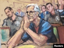 Pemodal Jeffrey Epstein di pengadilan di New York, 15 Juli 2019, dalam sketsa. (Foto: Reuters)