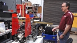 Steve DiMarco looks at the Acrobat, a piece of equipment that will be put in the Gulf of Mexico this summer