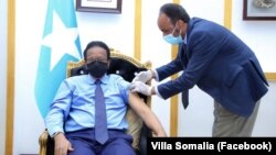 Farmaajo oo tallaalka qaadanaya