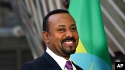 FILE - Ethiopian Prime Minister Abiy Ahmed at the European Council headquarters in Brussels, Jan. 24, 2019.