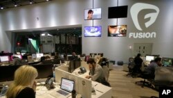 Estudios de Fusion, la nueva cadena de Univisión y Disney, en el vecindario de Doral, en Miami.