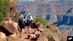 FILE - The South Kaibab Trail in Grand Canyon National Park, Arizona. 