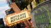 Promotional signage is seen at the premiere of "Beetlejuice Beetlejuice" in London, Britain, Aug. 29, 2024. (Scott A. Garfitt/Invision/AP)