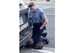 FILE - In this May 25, 2020, file frame from video provided by Darnella Frazier, then-Minneapolis Police Officer Derek Chauvin kneels on the neck of George Floyd, a handcuffed man who was pleading that he could not breathe.