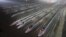 CRH380 (China Railway High-speed) Harmony bullet trains are seen at a high-speed train maintenance base in Wuhan, Hubei province, early December 25, 2012. 