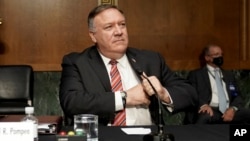 Ngoại trưởng Mike Pompeo điều trần trước Ủy ban Ngoại giao Thượng viện Mỹ về ngân sách năm 2021 của Bộ Ngoại giao, ngày 30/7/2020.