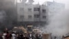 Palestinian search for survivors after an Israeli airstrike on buildings in the refugee camp of Jabalia in the Gaza Strip on October 9, 2023.