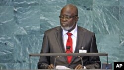 Malam Bacai Sanha, President of the Republic of Guinea-Bissau, addresses the United Nations General Assembly at the U.N. headquarters, in New York, September 2010. (file photo)