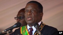 Le président Emmerson Mnangagwa à Harare, 13 août 2018.