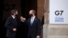 Britain's Foreign Secretary Dominic Raab welcomes his U.S. counterpart, Antony Blinken, as G-7 foreign ministers meet at Lancaster House, in London, Britain, May 5, 2021.