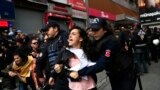 Police arrest demonstrators as they march during May Day, in Istanbul, May 1, 2017.