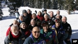 A group of retirees in Alta, Utah, enjoy skiing and happiness together in this file photo. 