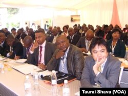Business executives attending the ZITF Business Conference on Wednesday.