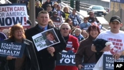 Supporters of health care reform in Iowa, 25 Mar 2010