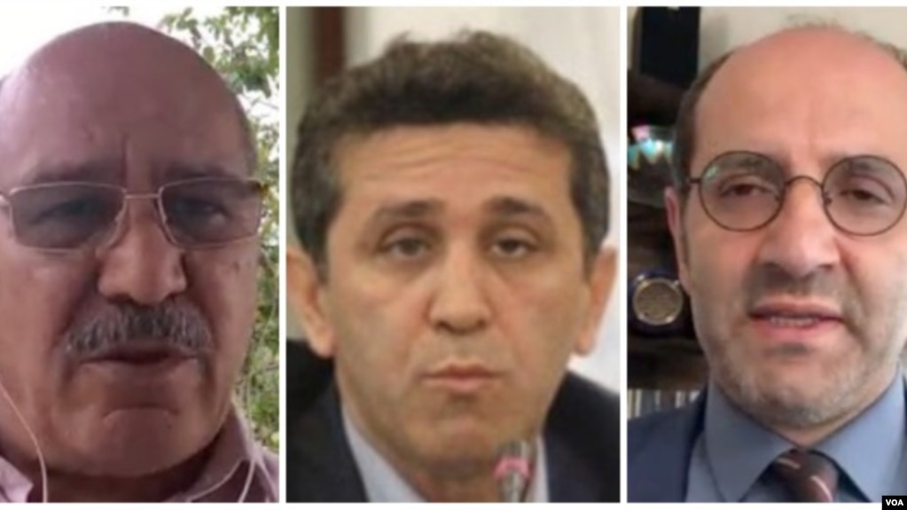 Iran Bar Association head Isa Amini, center, and Tehran-based lawyers Mohammad Hossein Aghasi, left, and Hossein Ahmadiniaz, rebuked Iran's government for blocking most attorneys from handling national security cases.