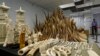 FILE - Confiscated ivory is displayed at a chemical waste treatment center in Hong Kong, May 15, 2014.