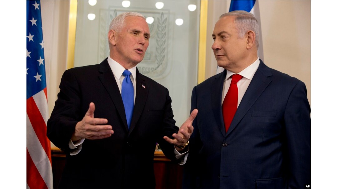 AQSh Vitse-Prezidenti Mayk Pens va Isroil Bosh vaziri Benyamin Netanyaxu