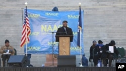 El presidente del Comité Nacional Demócrata Jamie Harrison en un evento para honrar a Martin Luther King Jr. en Columbia, Carolina del Sur, el 20 de enero del 2025. (AP foto/Jeffrey Collins). 