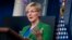 La secretaria de Energía Jennifer Granholm toma la palabra durante una rueda de prensa en la Casa Blanca, en Washington DC, el 11 de mayo de 2021.