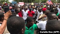 Manifestants à Monrovia au Liberia le 7 juin 2019.