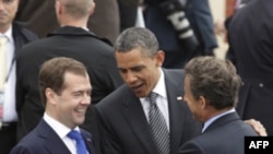 Дмитрий Медведев, Барак Обама и Николя Саркози