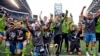 Seattle Sounders célèbratent leurs titre de champion de la MLS, USA, le 10 novembre 2019. USA TODAY Sports