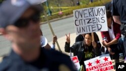 Actress Rosario Dawson takes part in a demonstration on Capitol Hill in Washington, April 15, 2016.