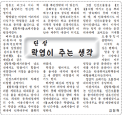 북한의 대외 선전매체 '통일신보'에 실린 칼럼.