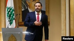 29 Ekim 2019, Beyrut, Lübnan - Başbakan Saad el Hariri